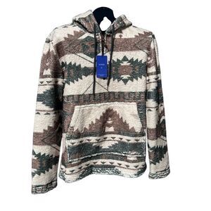 Chou Yatou South Western Cozy Thick Hoodie Pullover Brown Size S Shoulder